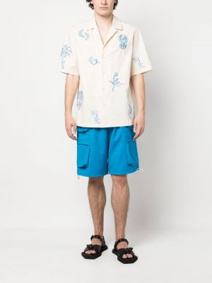 Woll cargo shorts Bonsai blau