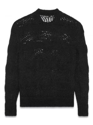 Sweter z okrągłym dekoltem Saint Laurent czarny