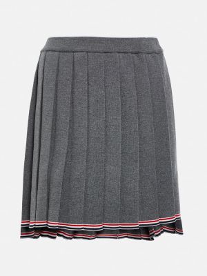 Vlněné plisovaná sukně Thom Browne - šedá