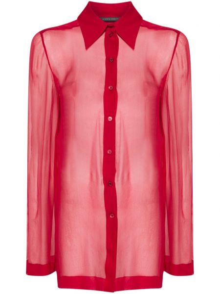 Hedvábná košile Alberta Ferretti růžová