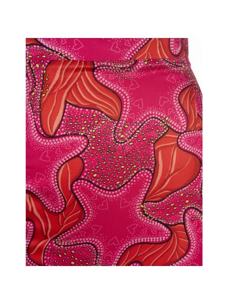 Falda midi de seda con estampado de estrellas Alessandro Enriquez rosa
