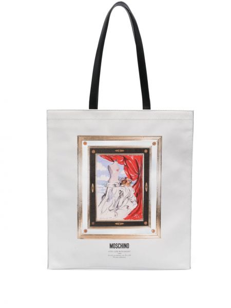 Τσάντα ώμου με σχέδιο με μοτίβο καρδιά Moschino λευκό