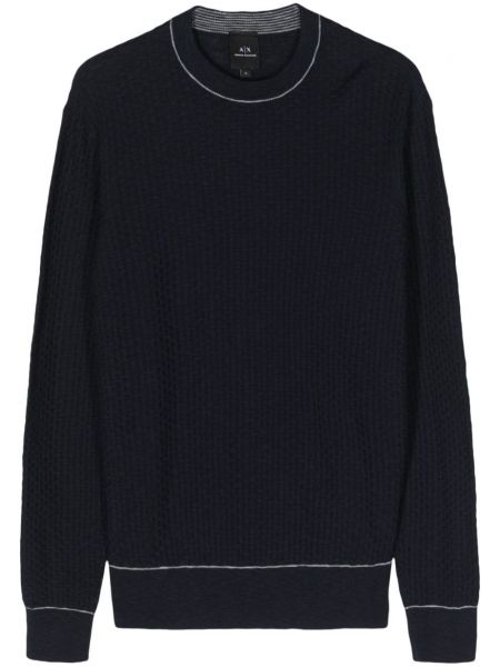 Sweter z okrągłym dekoltem Armani Exchange niebieski