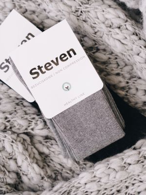 Меланжирани чорапи Steven сиво
