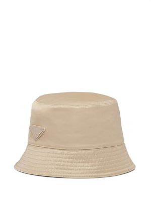 Нейлоновая шляпа Prada бежевая