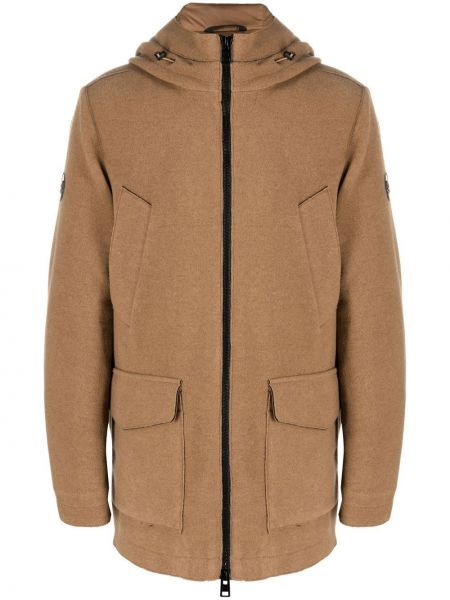Kabát s kapucňou Woolrich hnedá