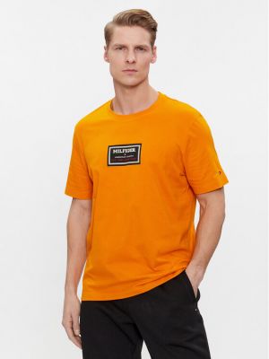 Priliehavé tričko Tommy Hilfiger oranžová