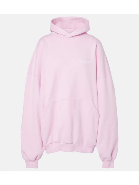 Överdimensionerad jersey bomull hoodie Balenciaga rosa