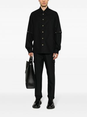 Polo à boutons en coton Versace Jeans Couture noir