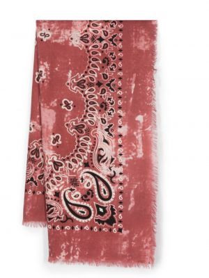 Vlnený šál s potlačou Destin ružová