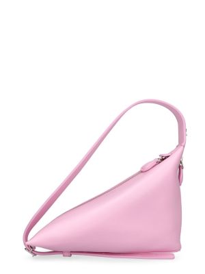 Bolsa de hombro de cuero Courrèges rosa
