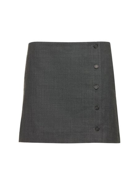 Vlněné mini sukně The Garment šedé
