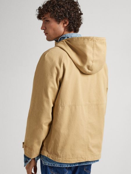 Джинсовая куртка с капюшоном Pepe Jeans London коричневая
