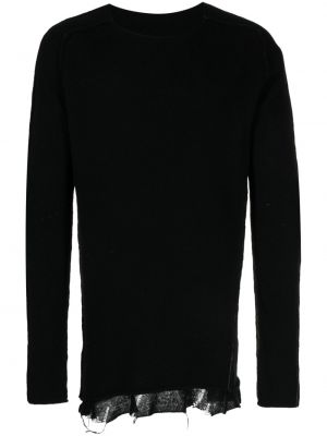 Μάλλινος πουλόβερ με φθαρμένο εφέ Masnada μαύρο