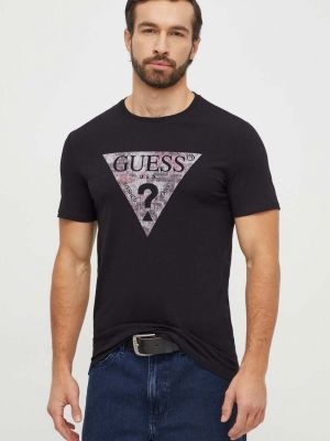 Koszulka z nadrukiem Guess czarna