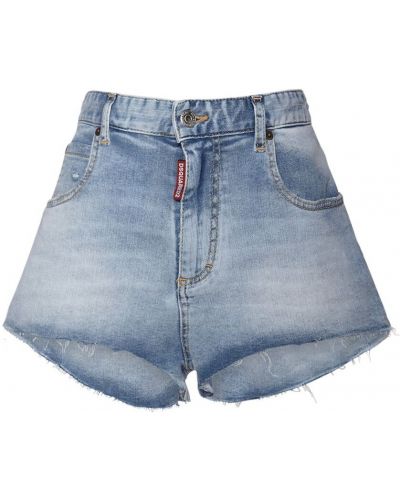 Shorts en jean taille haute Dsquared2 bleu