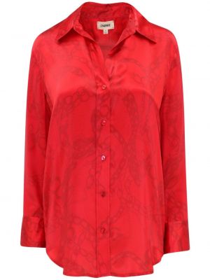 Raštuota šilkinė marškiniai L'agence raudona