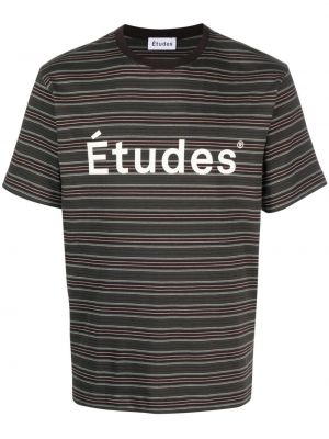 Bavlněné tričko Etudes hnědé