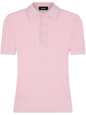 Medvilninis polo marškinėliai Dsquared2 rožinė