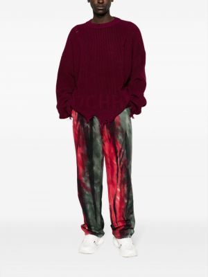 Einfarbiger distressed pullover Monochrome rot