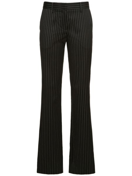 Pruhované kalhoty s nízkým pasem Magda Butrym černé