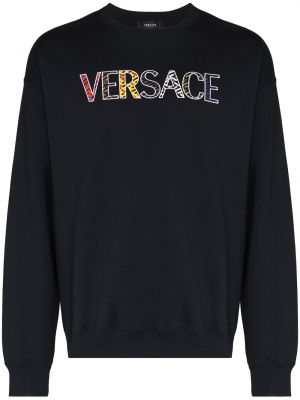 Rund hals brodert sweatshirt Versace blå