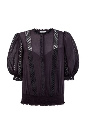Однотонная блуза Estela из тонкого вышитого хлопка Charo Ruiz Ibiza - Черный