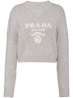 Кашмирен пуловер Prada сиво