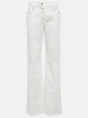 Straight fit džíny s vysokým pasem Tom Ford bílé