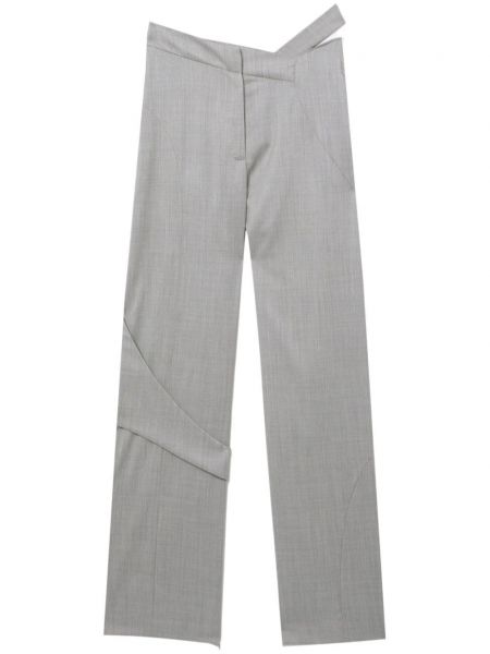 Asimetrične vunene široke hlače Heliot Emil siva