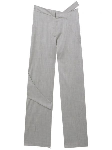 Pantalon palazzo en laine asymétrique Heliot Emil gris