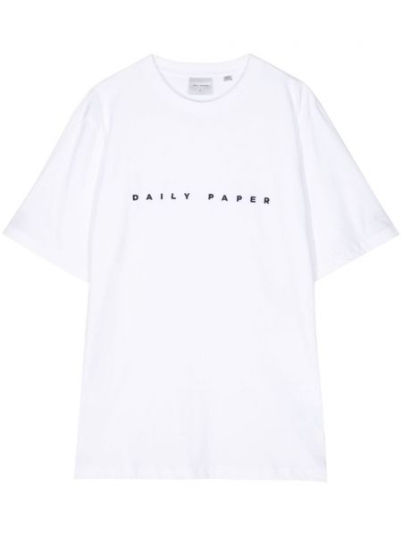 Bavlnené tričko s potlačou Daily Paper biela