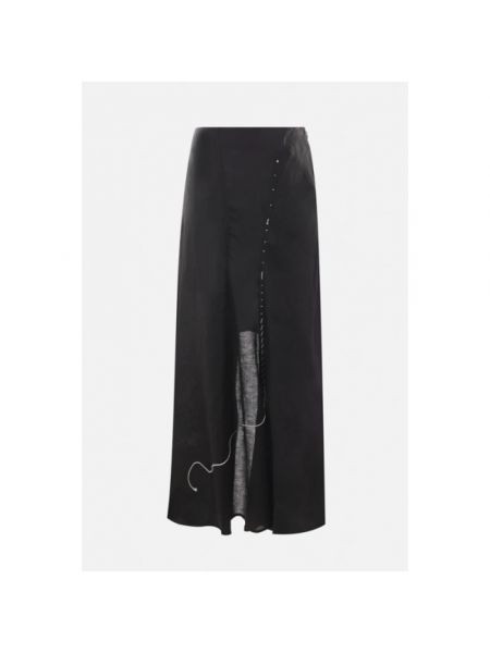 Falda larga de lino asimétrica Yohji Yamamoto negro