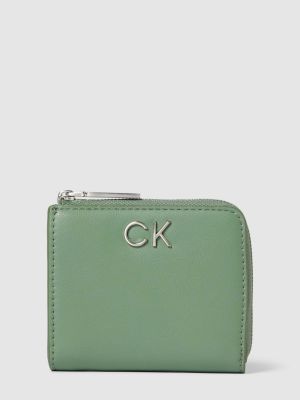 Portfel w jednolitym kolorze Calvin Klein zielony