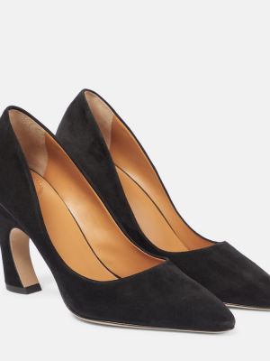 Pantofi cu toc din piele de căprioară Chloã© negru