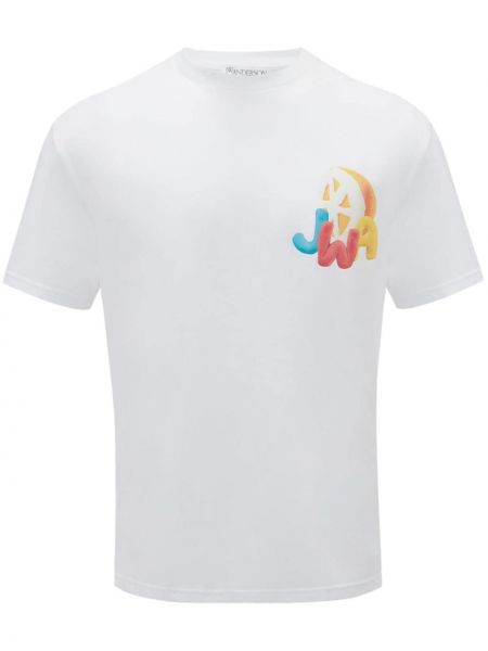 Kokvilnas t-krekls ar apdruku Jw Anderson balts