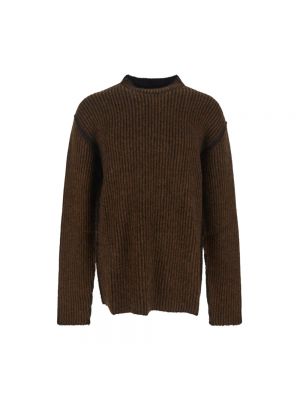 Sweter z okrągłym dekoltem Uma Wang brązowy