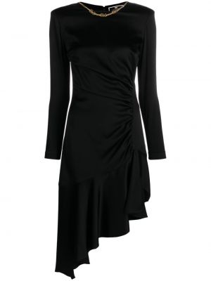 Ασύμμετρη κοκτέιλ φόρεμα από κρεπ Elisabetta Franchi μαύρο