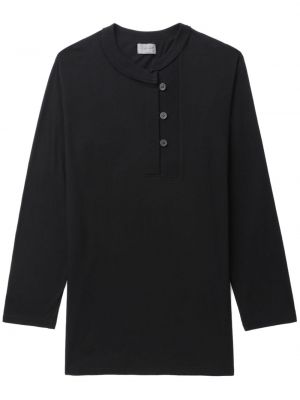 Tricou din bumbac asimetric Yohji Yamamoto negru