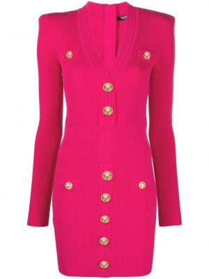 V-hals dress Balmain rosa