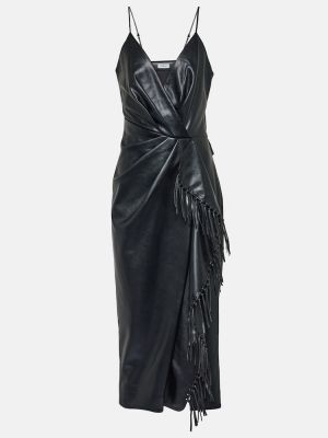 Kožna midi haljina od umjetne kože Simkhai crna