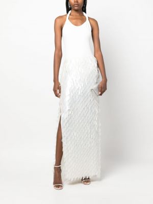 Dlouhá sukně z peří Atu Body Couture bílé