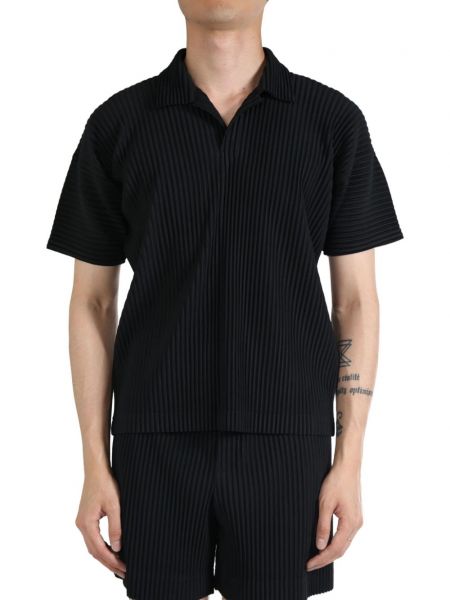 Plisseret poloshirt Homme Plissé Issey Miyake sort