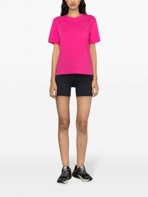 Tričko s potiskem s kulatým výstřihem Adidas By Stella Mccartney růžové