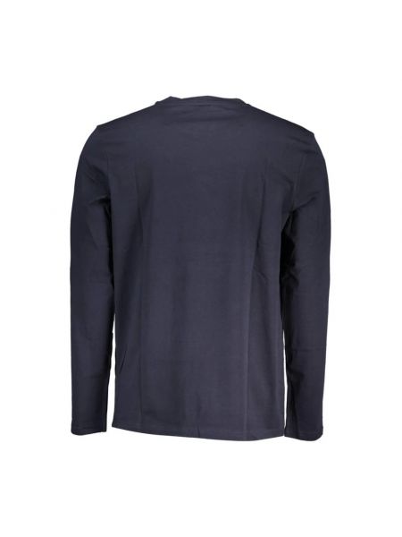 Camiseta de manga larga de algodón Hugo Boss azul