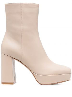 Leder ankle boots Gianvito Rossi beige