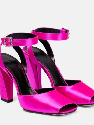 Sandály na podpatku Victoria Beckham - Růžová