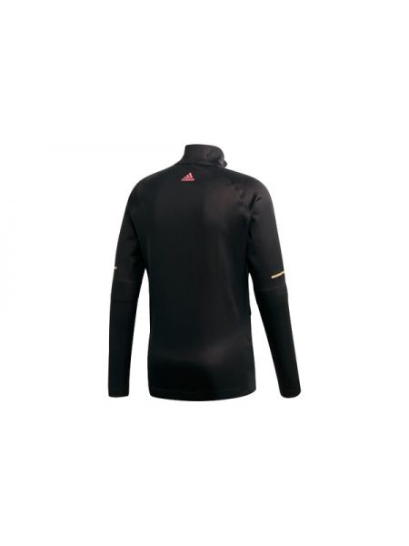 Спортивная куртка для бега с воротником стойка Adidas черная