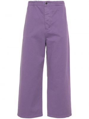 Ravne hlače z vezenjem Société Anonyme vijolična