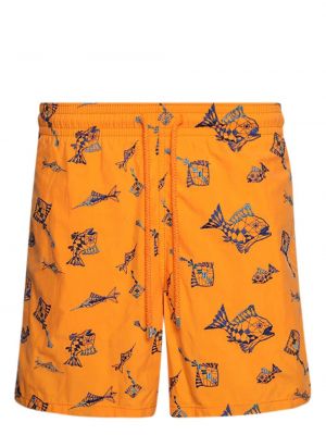 Pantaloni scurți cu broderie Vilebrequin portocaliu